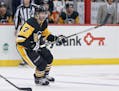 Pittsburgh Penguins' Matt Cullen (7) plays against the Columbus Blue Jackets during an NHL preseason hockey game, Saturday, Sept. 22, 2018, in Pittsbu