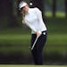 Hannah Green hit a chip shot on 12 during the final round of the KPMG Women's PGA Championship at Hazeltine National Golf Club Sunday June 23 2019 in 