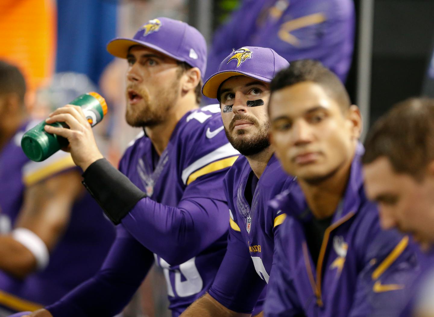 Three leaguewide transactions leapt off the page on Saturday to unite in a sad summarization of the Vikings' quarterback situation only 20 months ago: In Oakland, Christian Ponder (center) was released. In Buffalo, Matt Cassel (left) was released. In Miami, Josh Freeman (right) was released.