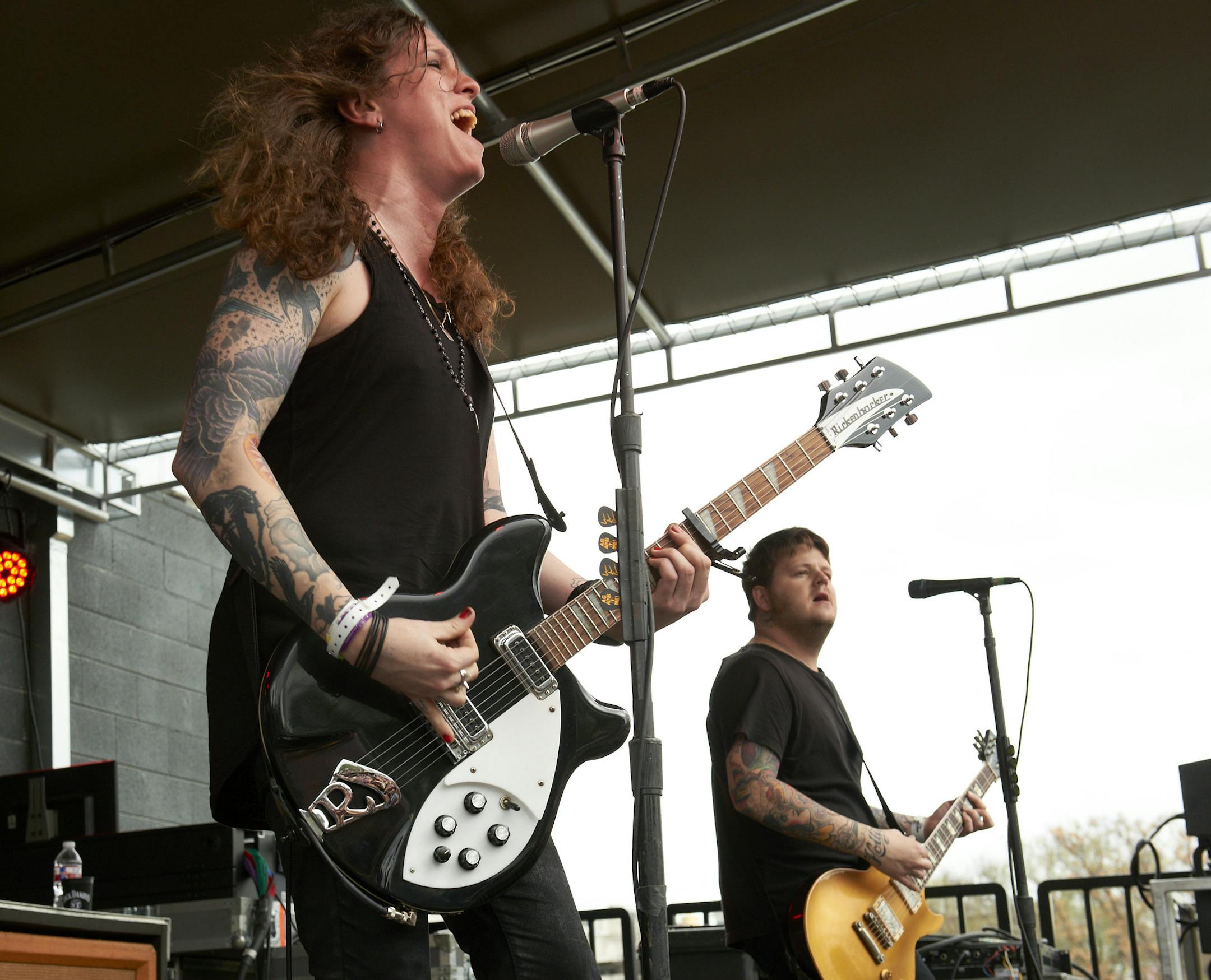 Against Me! perform at the Spin Party at Stubb's at the South By Southwest music festival on March 14, 2014 in Austin, Texas. ] TONY NELSON tony@tonynelsonphoto.com ___ SLUG: 302SXSW 14031_ EXTRA INFORMATION: Lead singer Laura Jane Grace came out as transgender in 2012