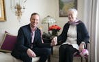 Interior designer Andrew Flesher with his mother, Mary Flesher. He created a design scheme for her apartment, after she downsized from her longtime ho