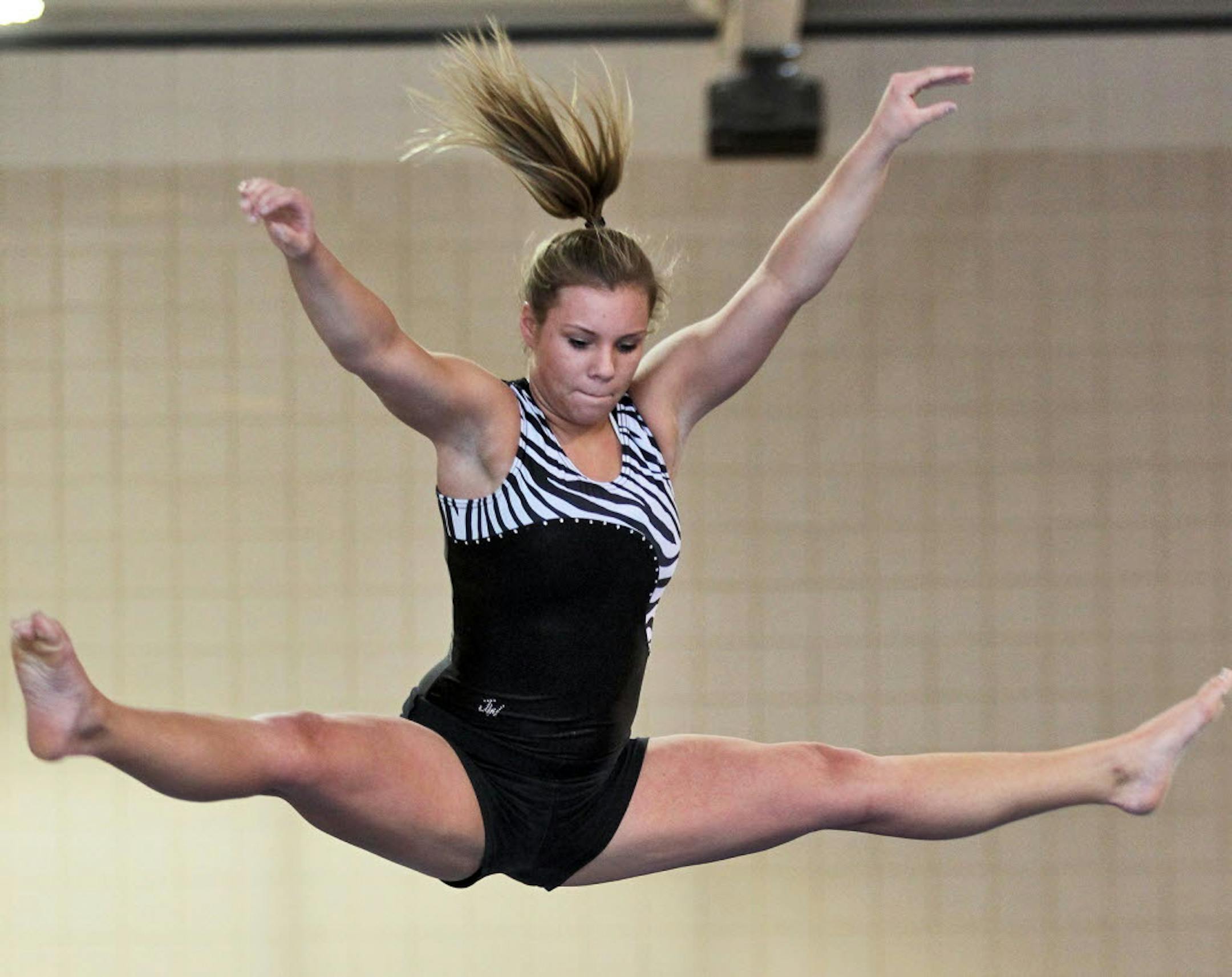 Lakeville North gymnast Ashley Myers performed on the balance beam during a recent practice.