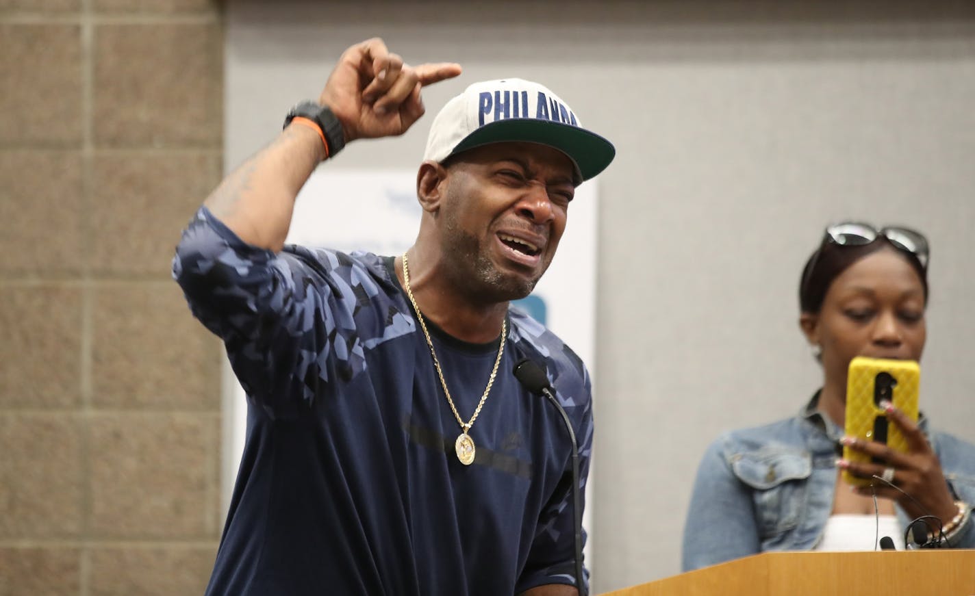 John Thompson a friend of Philando Castile spoke to the St. Anthony City Council during a protest about racial profiling Tuesday, June 27, 2017 St. Anthony City Council meeting in St. Anthony, MN.