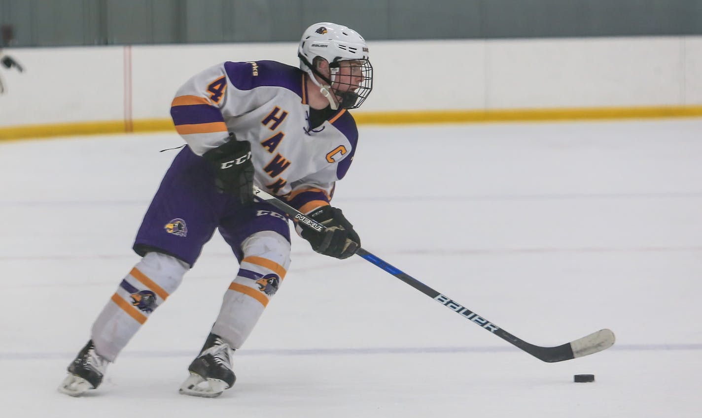 Mike Koster (#4), Chaska vs. Edina, Hockey For Life Classic, 12-29-18. Photo by Mark Hvidsten, SportsEngine