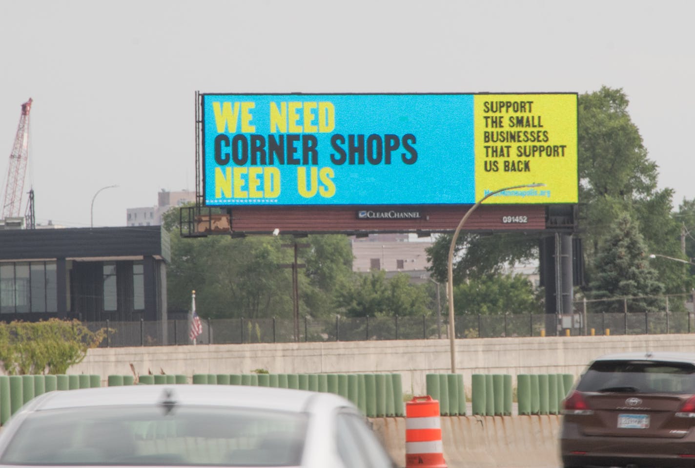 The city of Mpls is launching an ad campaign to encourage residents to support local restaurants and businesses in wake of COVID and riots. The campaign includes messages on six digital and static billboards throughout the city Provided photo.