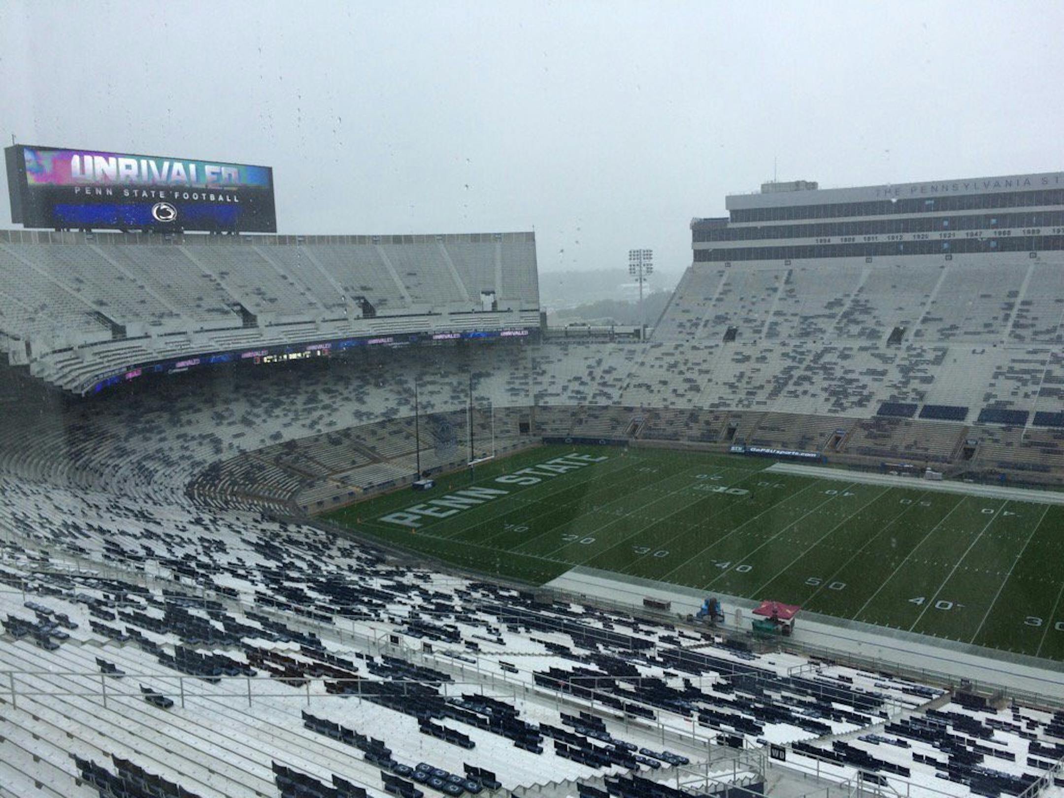 Penn State's Beaver Stadium in State College, Pa., sits empty before Saturday's game against the Gophers.