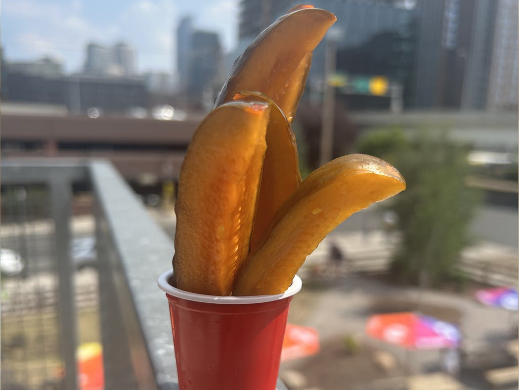 Miami Mango pickles are a take on the southern summer snack Kool-Aid pickes.