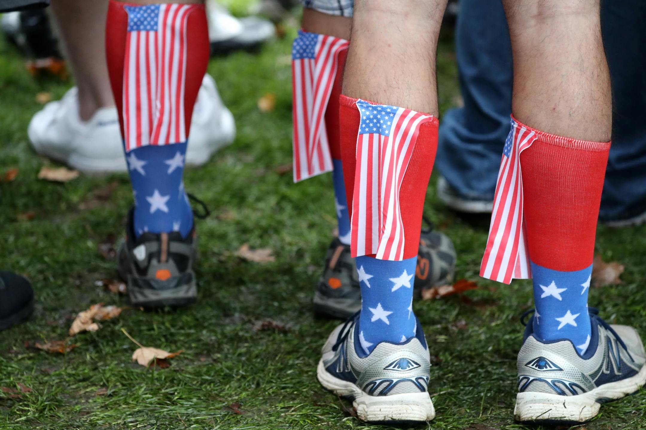 Fans showed the solidarity with the US team even with their socks on the first day of the Ryder Cup.