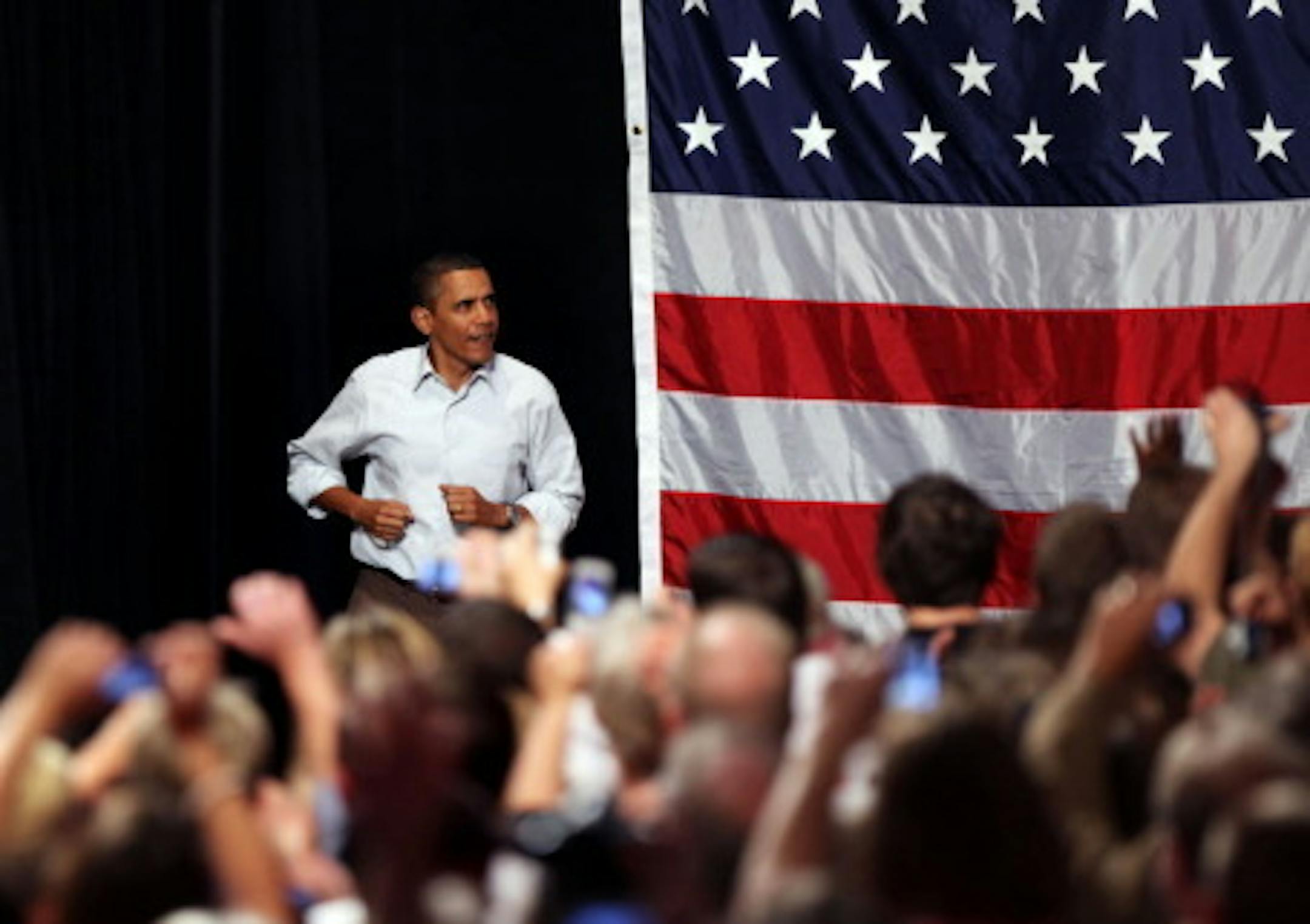 Obama at the Target Center in 2009.