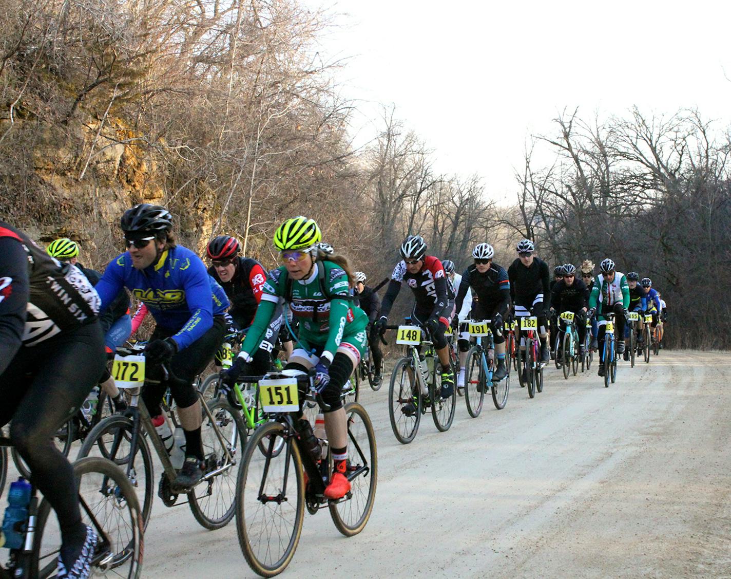 Riders at the Ragnarok 105, through Wabasha and Goodhue counties April 13, 2015.