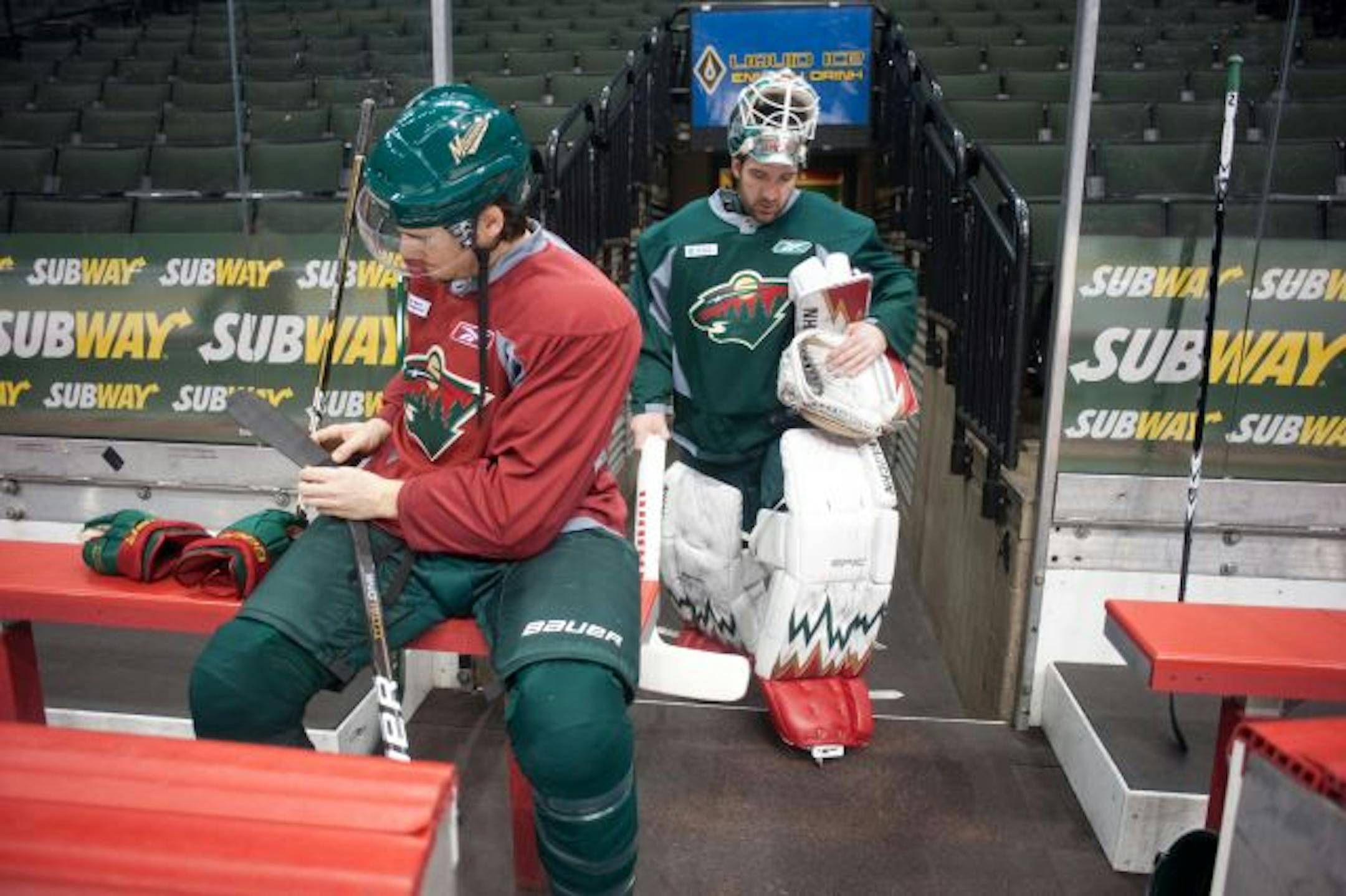 James Sheppard (left), recovering all season from a broken kneecap, will take part in a couple of morning skates out west.
