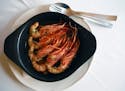 Fresh shrimp at Es Xarcu, a beach restaurant in Ibiza. (Josh Noel/Chicago Tribune/TNS)