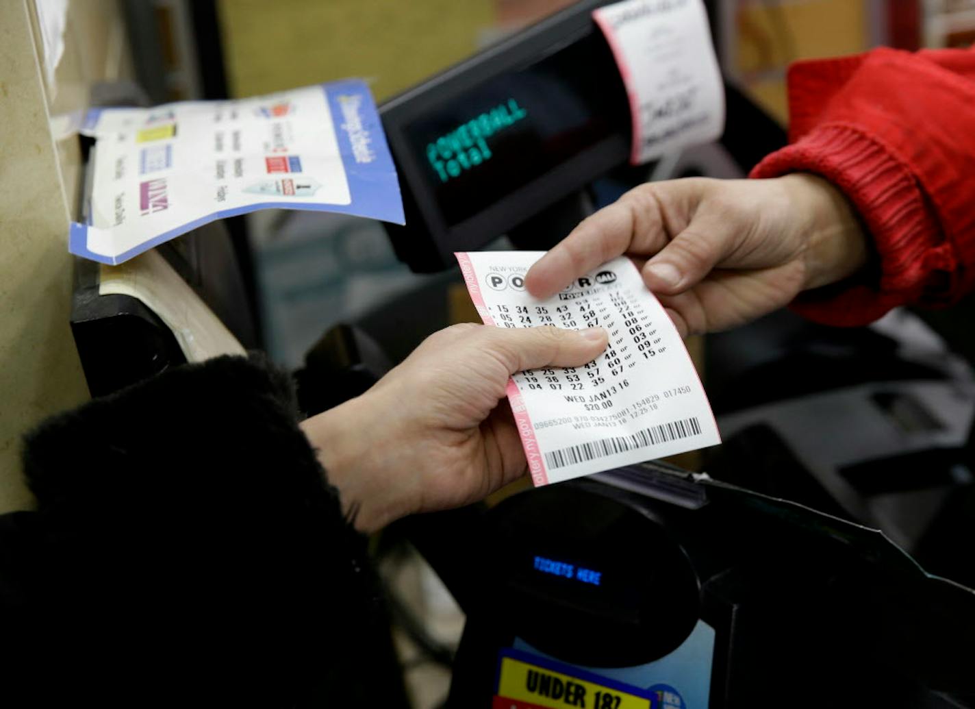 The odds of winning the Powerball jackpot is one in 292.2 million.