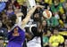 Phoenix Mercury's Brittney Griner, left, blocks a shot by Seattle Storm's Nakia Sanford in the second half of a WNBA basketball game Sunday, June 2, 2