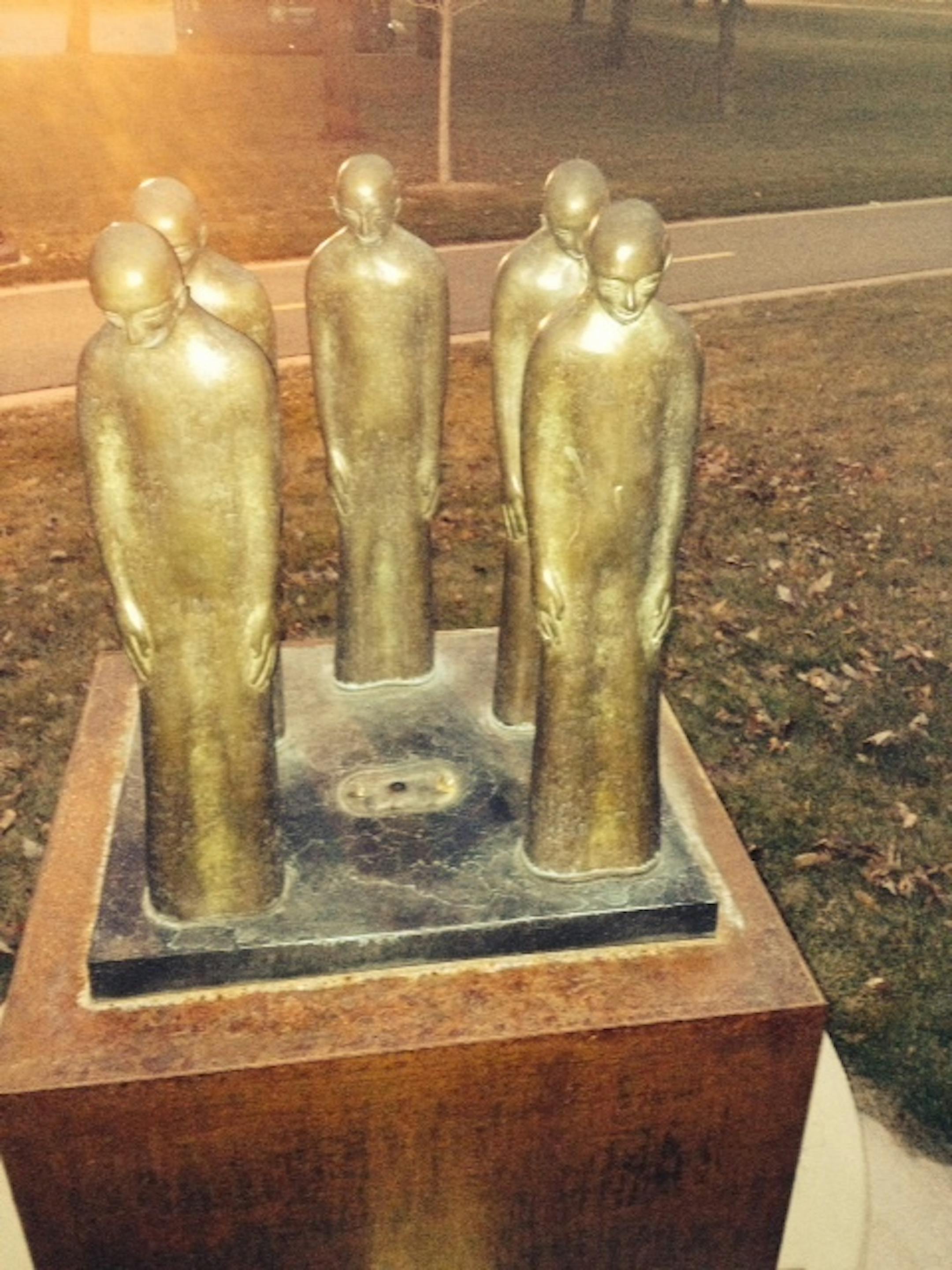 A bronze statue in a prominent Edina municipal park was recently vandalized, the fourth such incident at this location this year.