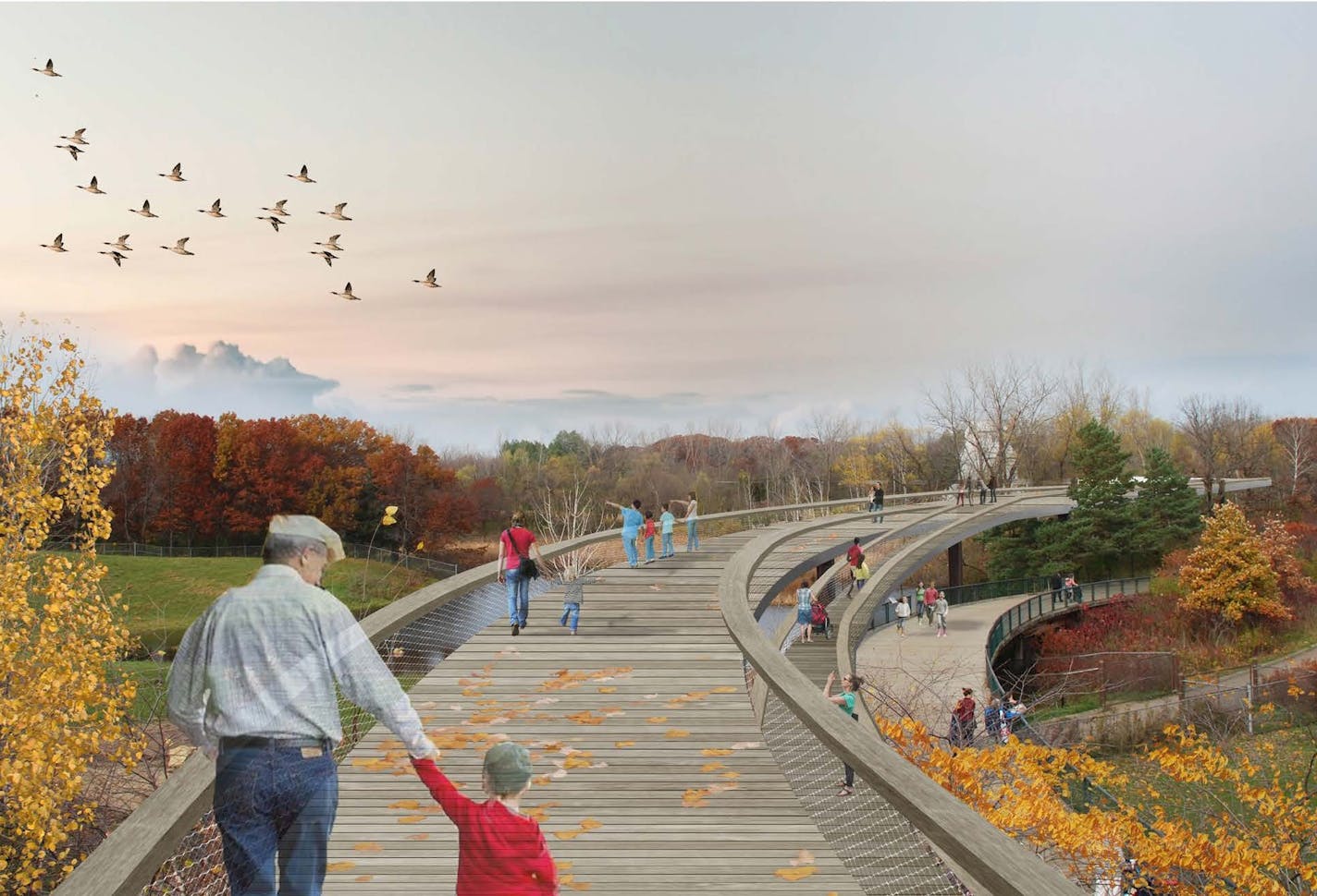 Architectural renderings from the zoo's strategic plan envision an aerial walking path with viewing platforms, suspension nets and classroom space. It's modeled after New York City's High Line.