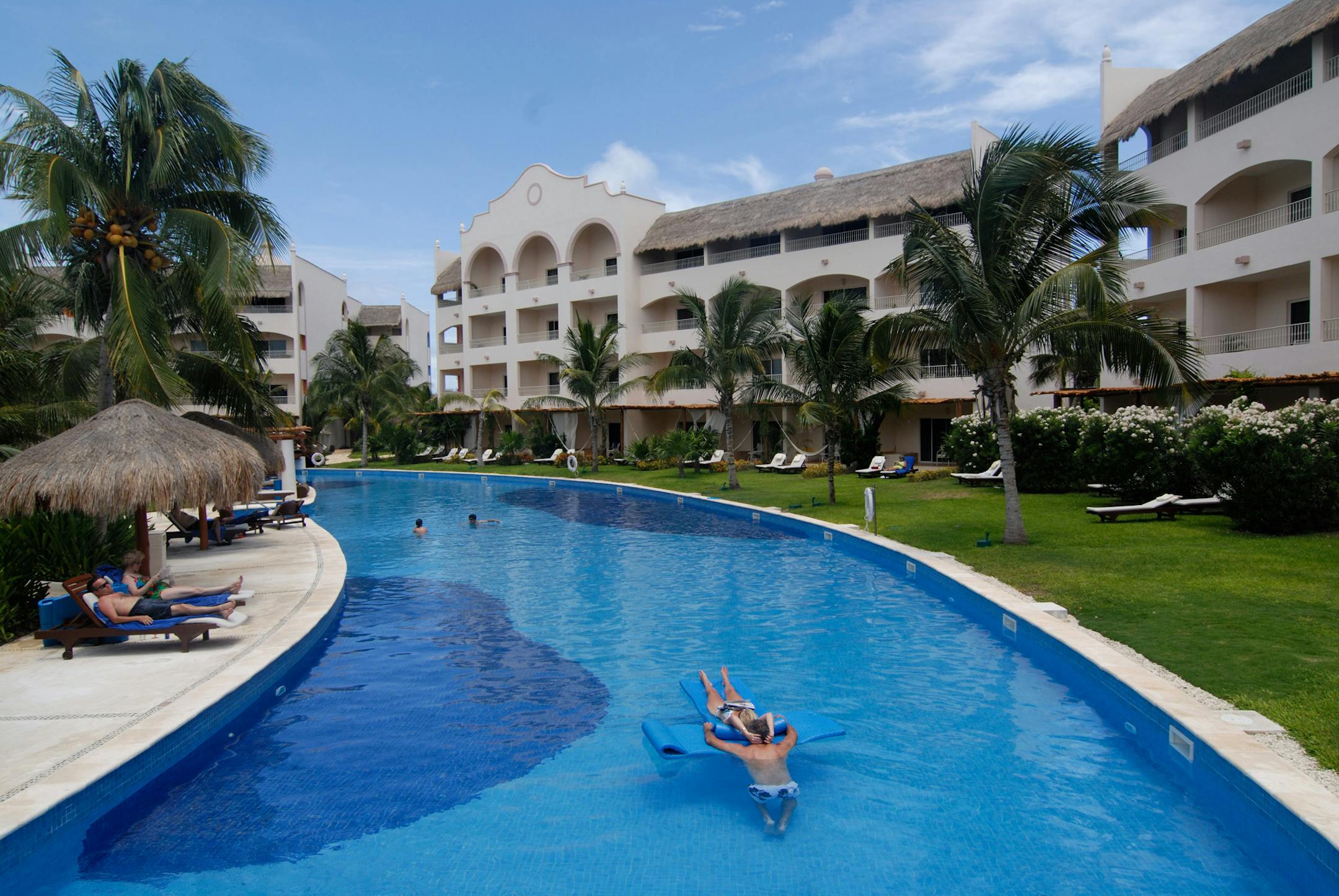 The river channel refreshes guests at Excellence Riviera Cancun, an all-inclusive resort on the Caribbean coast.