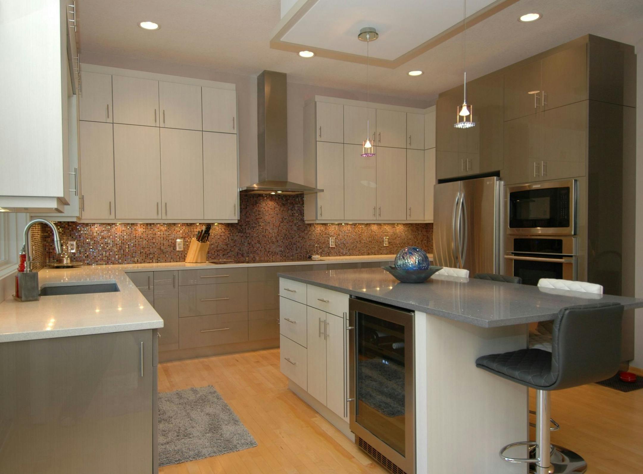 The refreshed 1990s kitchen is comfortable for up to three cooks.