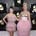 Anna Kendrick, left, and Katy Perry arrive at the 61st annual Grammy Awards at the Staples Center on Sunday, Feb. 10, 2019, in Los Angeles.
