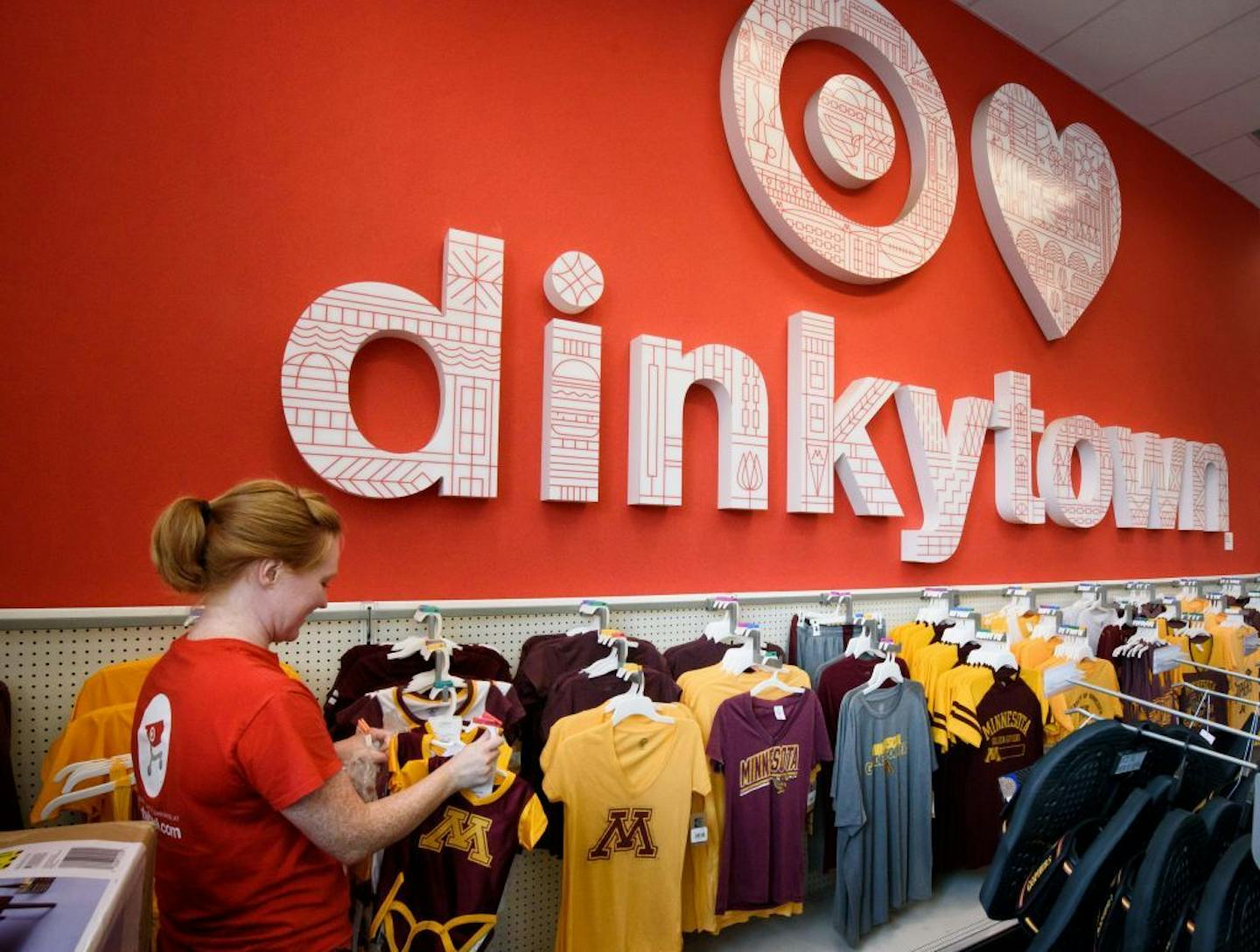 Manager Jennifer Souchtchenko added some University of Minnesota branded clothes in the store. The Dinkytown Target store opened two years ago and attracts students and parents shopping for students.