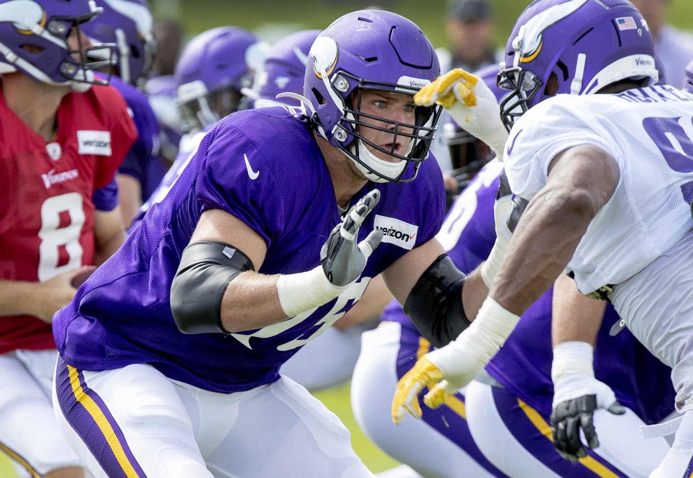 Minnesota Vikings offensive lineman Brian O'Neil (75).