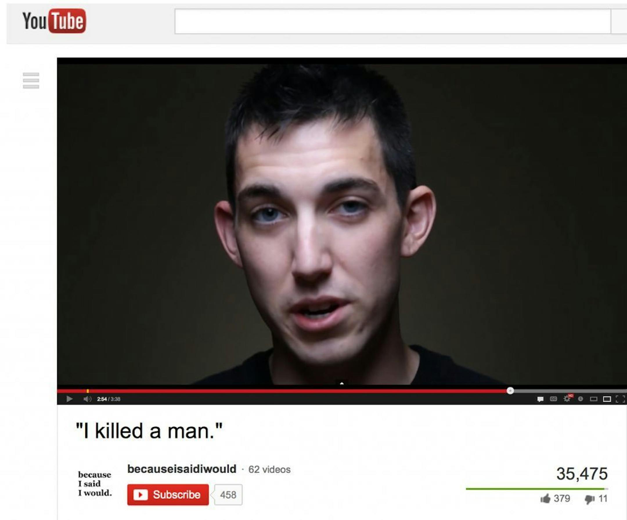 This video frame grab provided by Alex Sheen of becauseisaidiwould.com shows Matthew Cordle. Cordle, a driver has confessed in a video posted online that he's to blame for a wrong-way car crash stemming from a night of heavy drinking that killed another man.