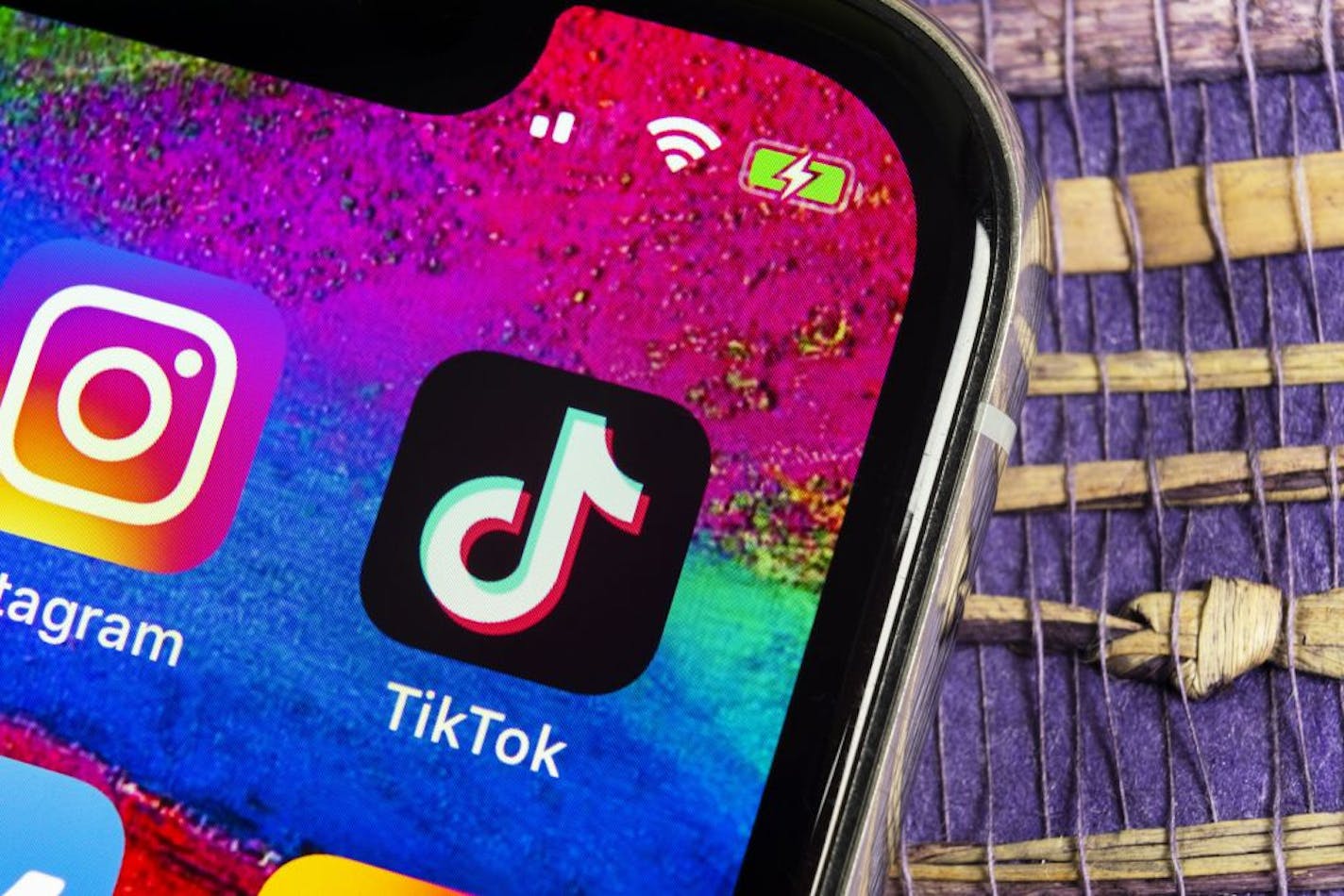 The TikTok app on a phone.