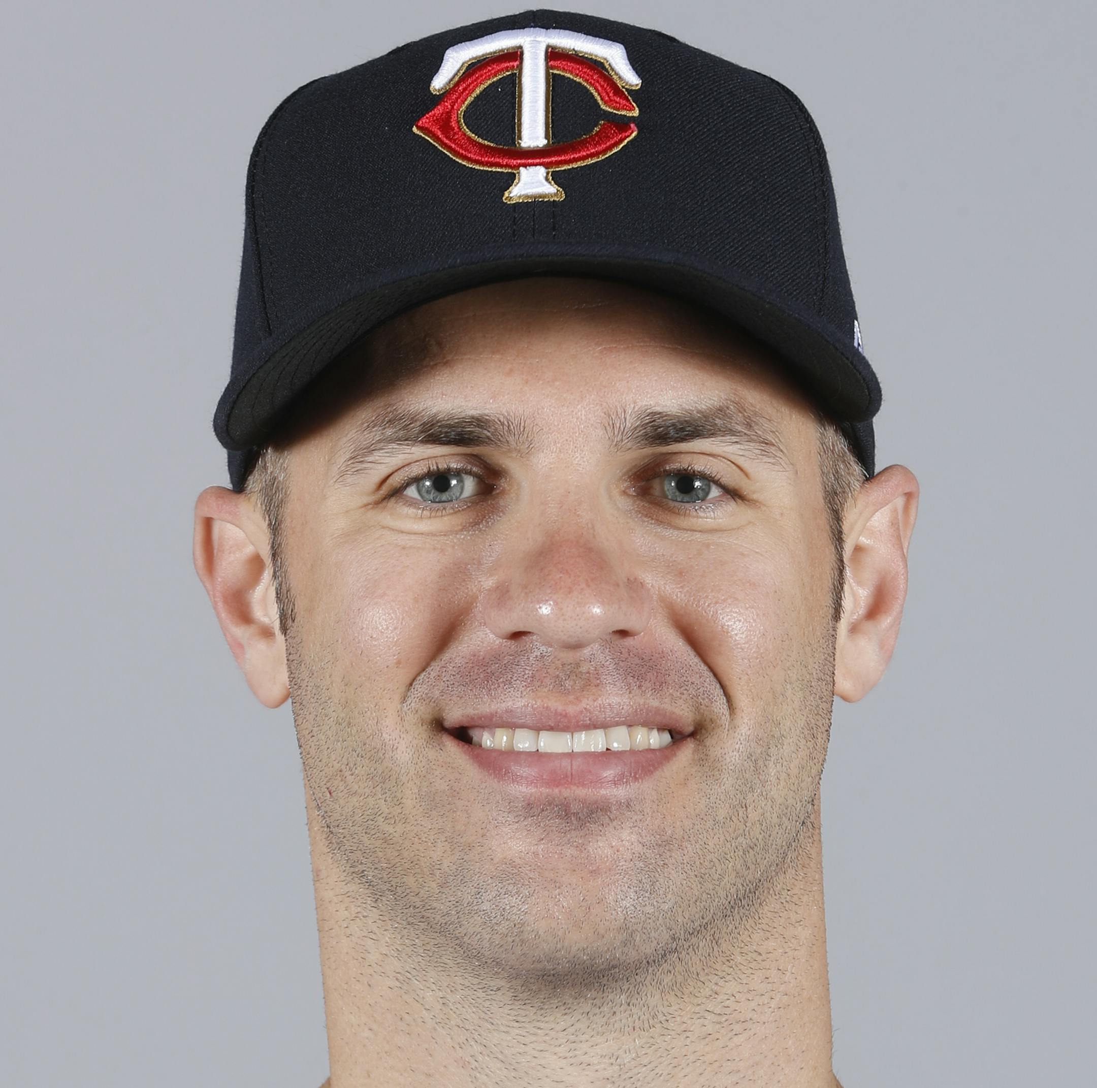 This is a 2018 photo of Joe Mauer of the Minnesota Twins baseball team. This image reflects the 2018 active roster as of Wednesday, Feb. 21, when this image was taken. (AP Photo/John Minchillo) ORG XMIT: FLJM