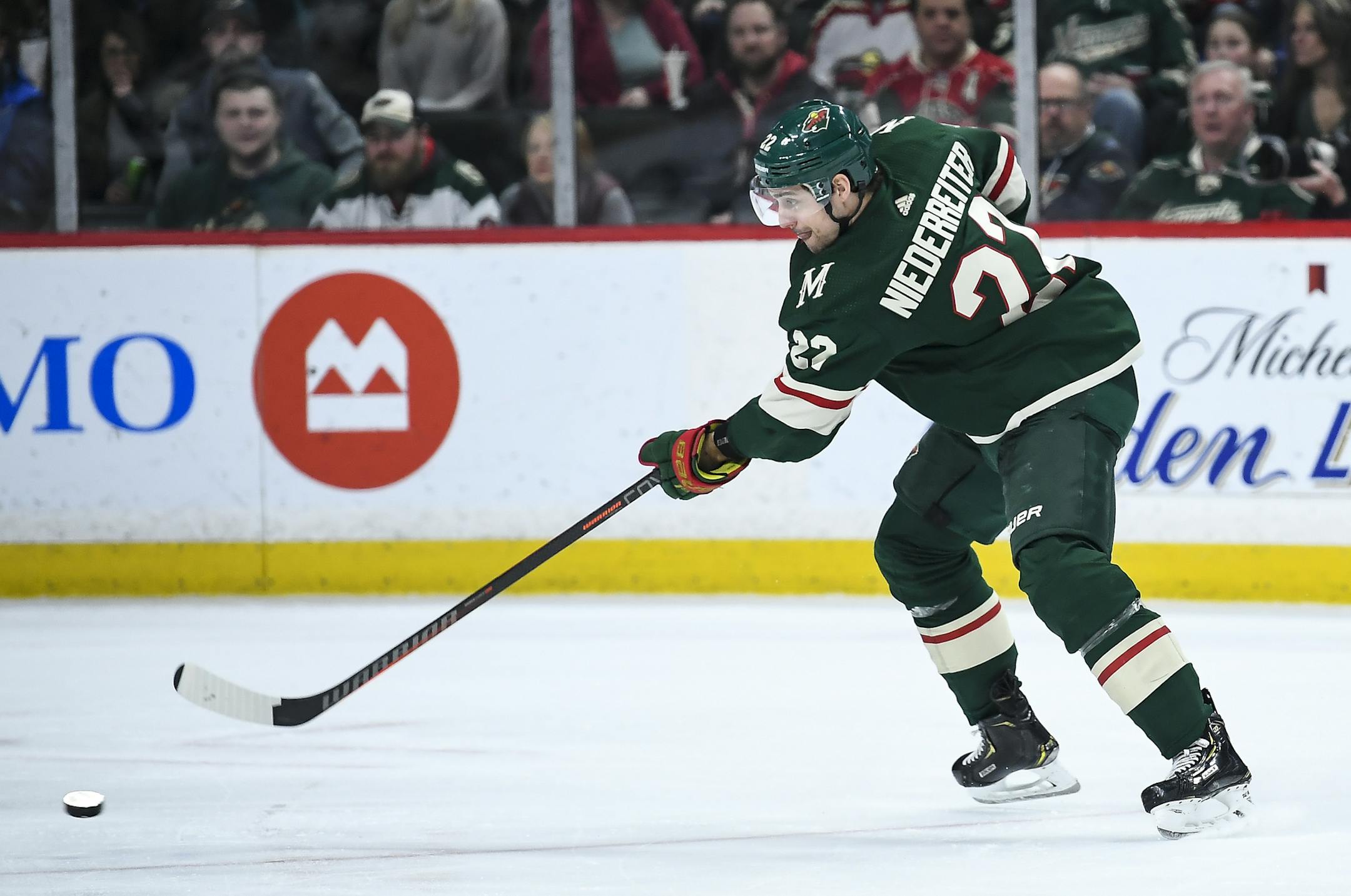 Minnesota Wild right wing Nino Niederreiter (22) scored a goal on a shot against Los Angeles Kings goaltender Jonathan Quick (32) in the second period Tuesday. ] Aaron Lavinsky &#xa5; aaron.lavinsky@startribune.com The Minnesota Wild played the Los Angeles Kings Tuesday, Jan. 15, 2019 at the Xcel Energy Center in St. Paul, Minn.