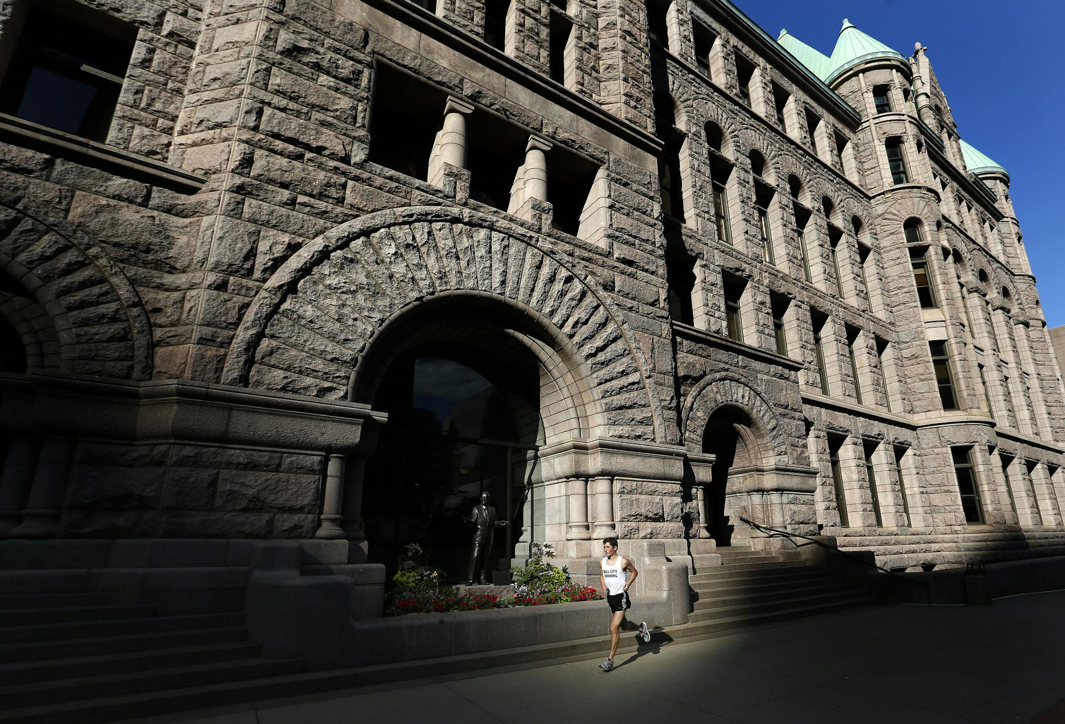 Minneapolis councilman Jacob Frey photographed at Minneapolis City Hall. Frey still runs about 5 days a week. ] CARLOS GONZALEZ cgonzalez@startribune.com - July 23, 2015, Minneapolis, MN, My Outdoor Life profile of Minneapolis councilman Jacob Frey,