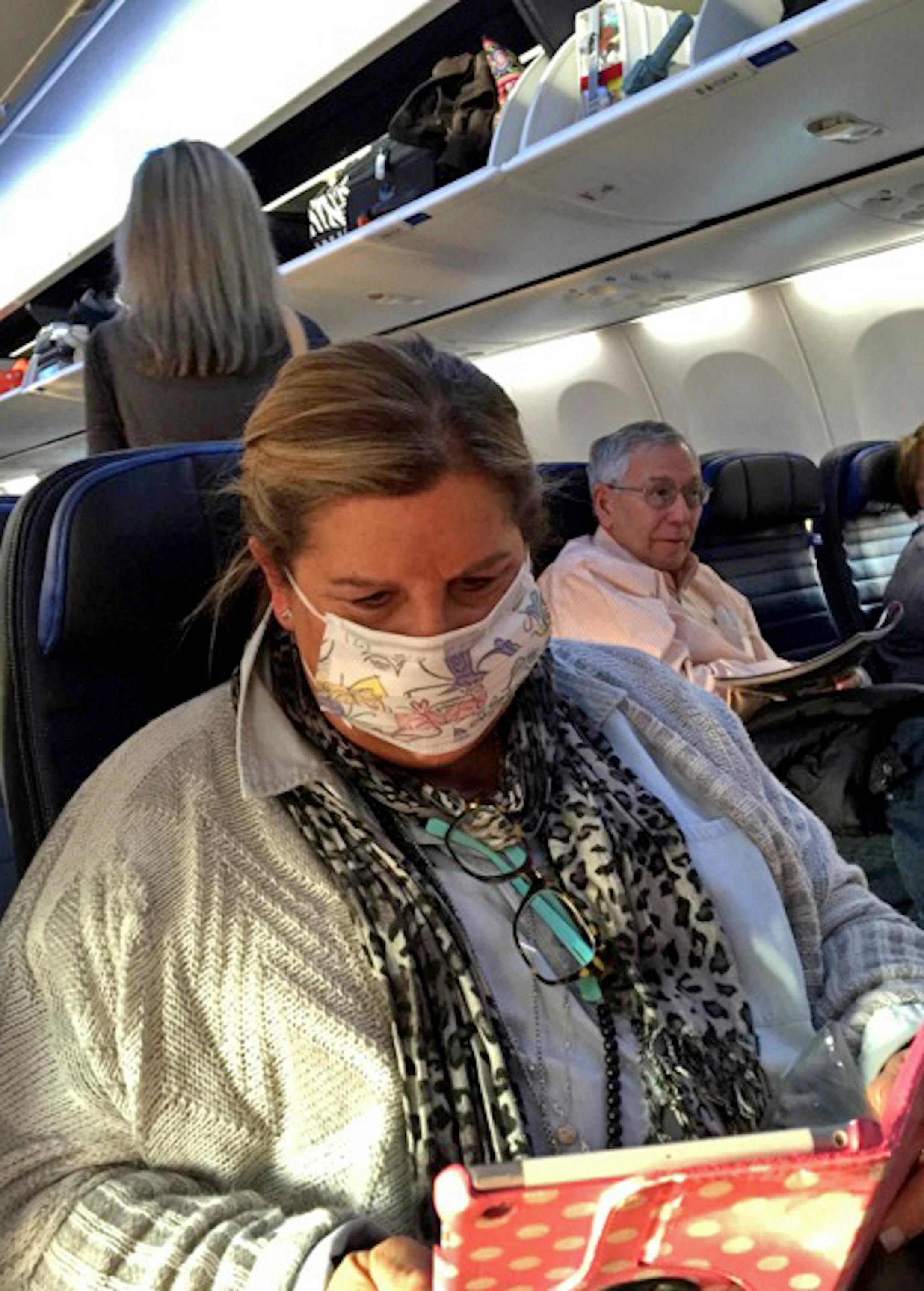 The woman on the plane is Diane Rosenshein of Hoboken, New Jersey. - photo provided by her to Tutem ORG XMIT: MIN1503050914160255
