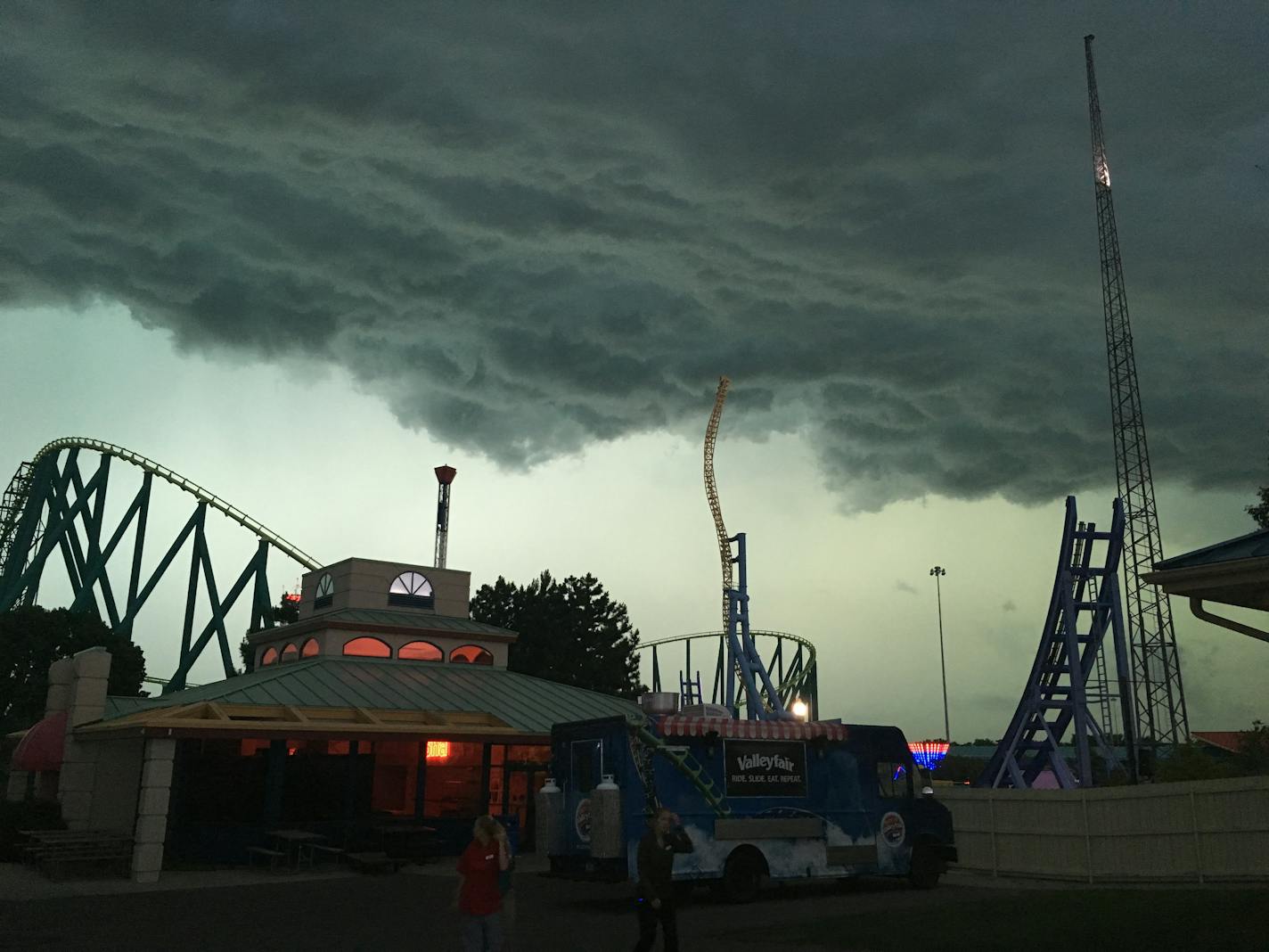 As the Sunday morning storm approached Valleyfair park in Shakopee, tables began to fly.