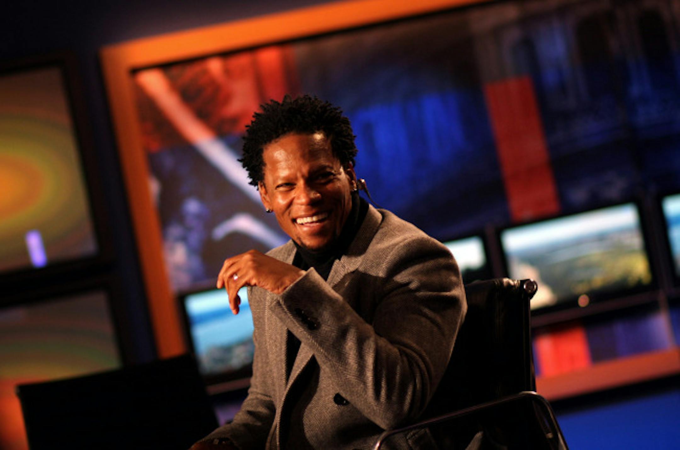 D.L. Hughley rehearses in New York on Wednesday, Oct. 22, 2008.
