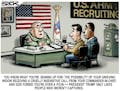 Sack cartoon: Military recruiting under Trump