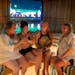 Linda Irwin, from left, Tonya Erickson, Marie Rivers, and Susan Erickson enjoyed their sauna time in Cedar and Stone’s new sauna barge near Pier B, 