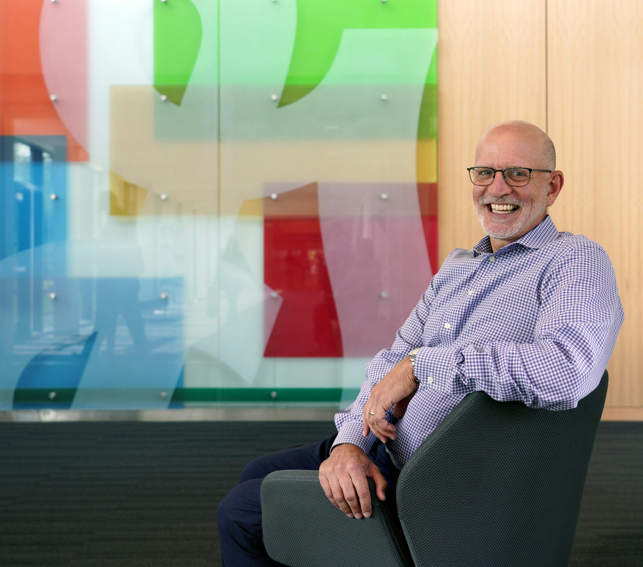 Jeff Harmening, at the General Mills headquarters, two years after taking the helm as CEO. ] brian.peterson@startribune.com
Golden Valley, MN
Wednesday, September 11, 2019
