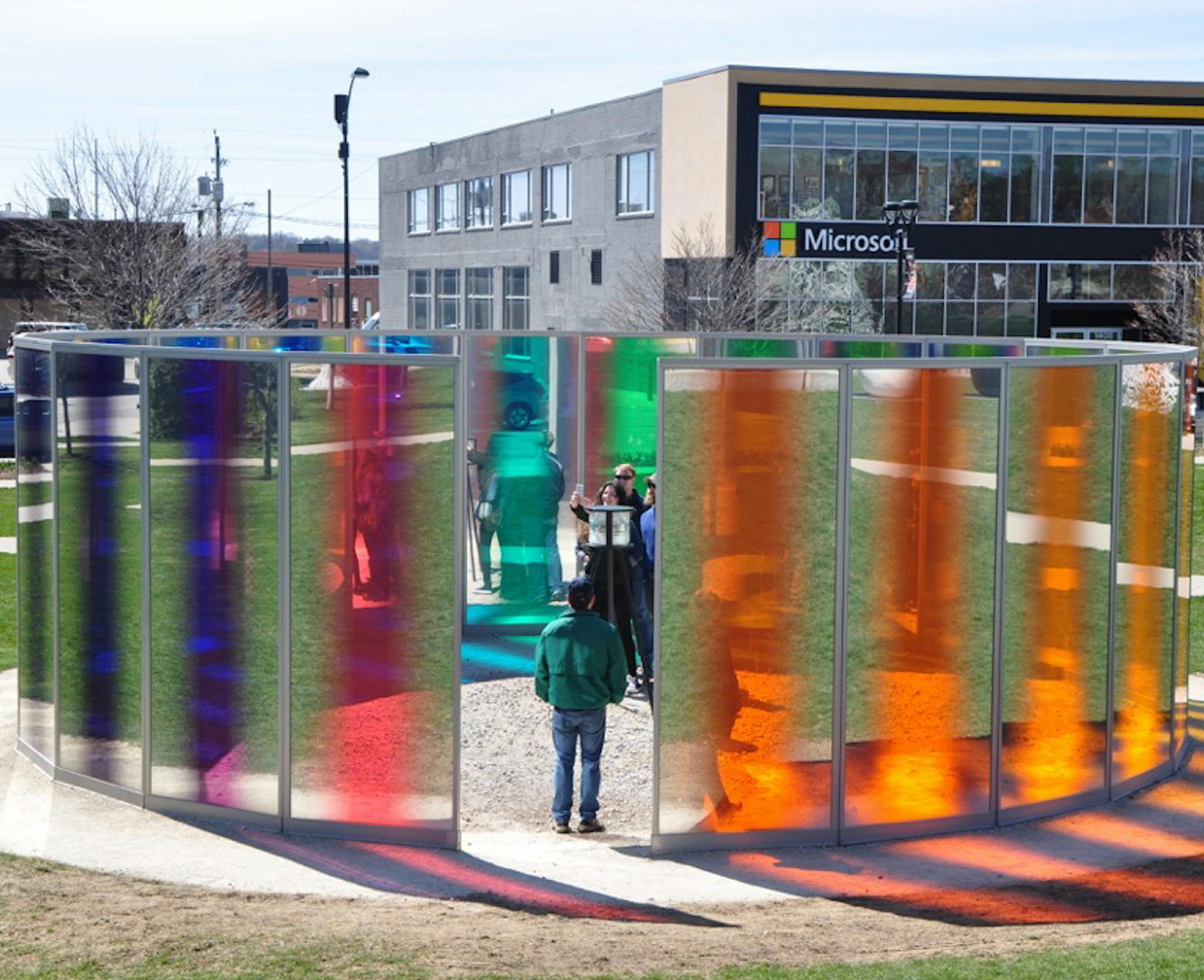 The “Panoramic Awareness Pavilion” in Des Moines’ John and Mary Pappajohn Sculpture Park.