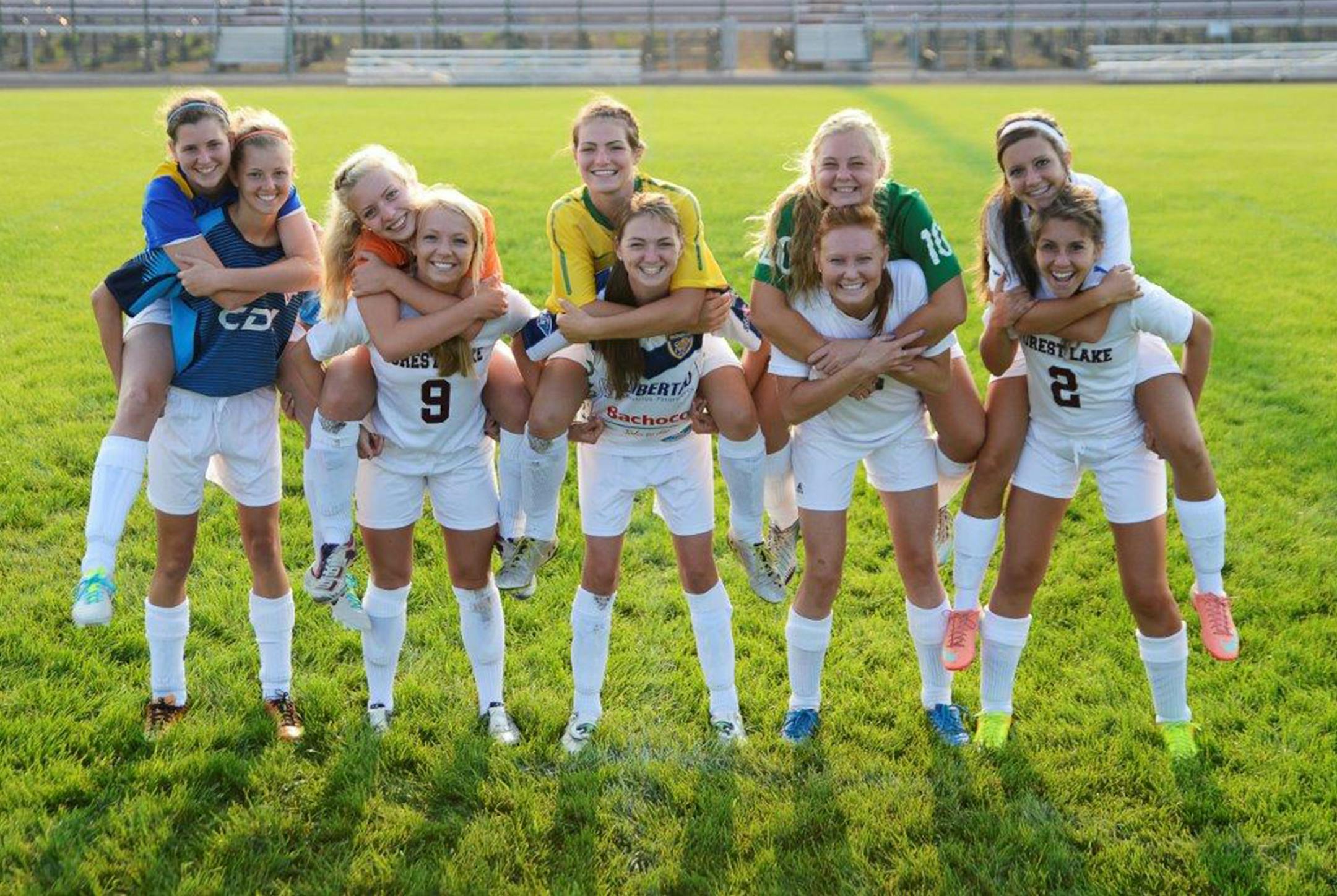 These are some pictures of the Forest Lake High School Soccer SISTERS Varsity and Junior Varsity Last name : Front row ( grade) then on back ( grade) Boleen: Karley (11) and Lindsay (9) Steinhoff: Lara (12) and Abby (10) Thill: Josie (11) and Jenny (10) Swanson: Savannah (12) and Kassity (10) Mattheisen: Emma (12) and Meghan (11)