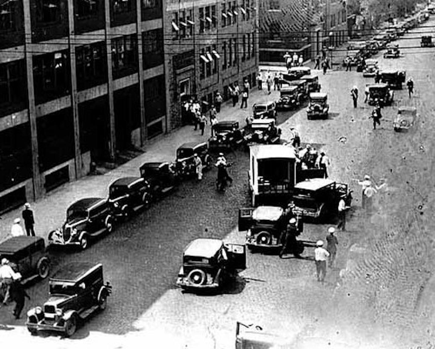 The trucks stopped and police started firing. Two died and about 60 were wounded on Bloody Friday, July 20, 1934.