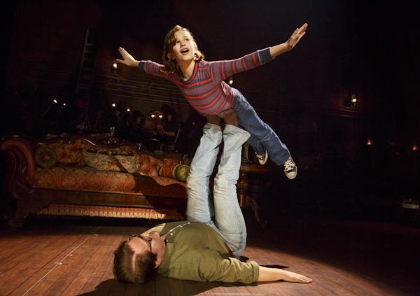 Alessandra Baldacchino as 'Small Alison' and Robert Petkoff as 'Bruce' in the national touring production of "Fun Home." Photo by Joan Marcus