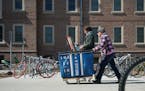 Students and their families moved out of campus housing at the University of Minnesota in March.