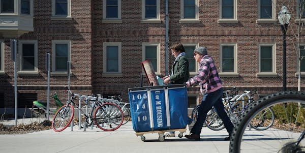 Students and their families moved out of campus housing at the University of Minnesota in March.