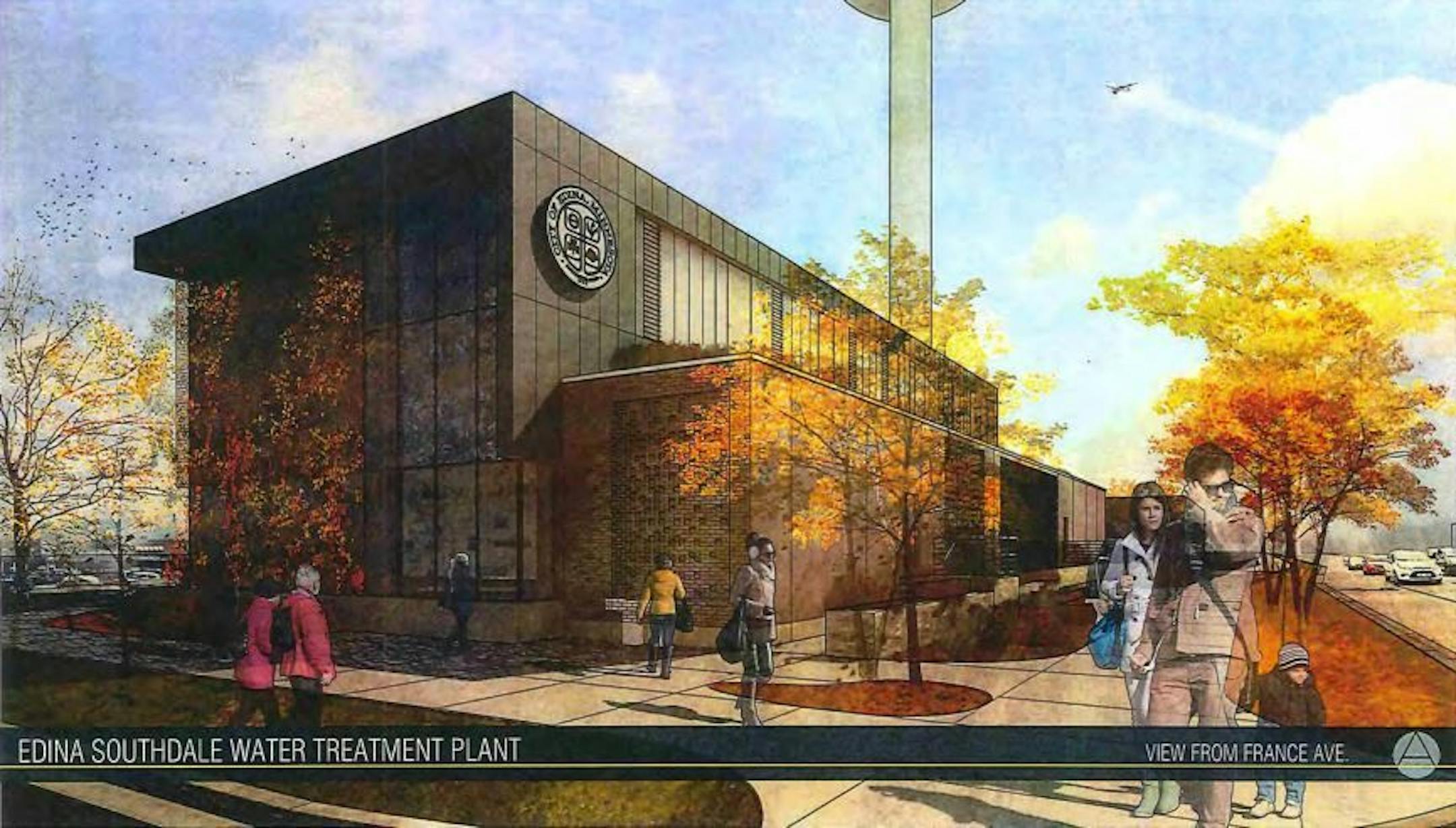 The view of the proposed water treatment plant at Southdale Center from France Avenue. The city is expected to vote on the construction of the plant at its meeting Wednesday.
