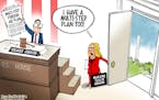 Editorial cartoon: U.S. House multi-step plan