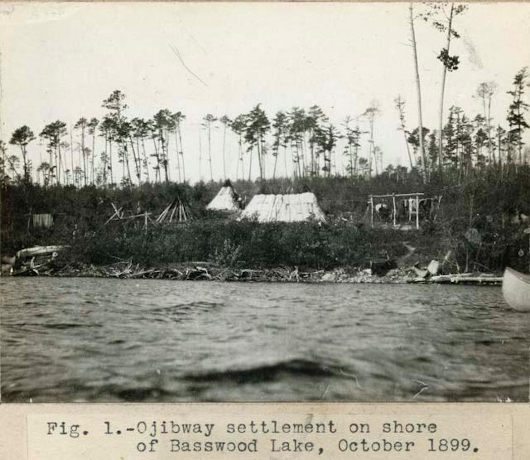 Indigenous people living in what’s now the Boundary Waters Canoe Area Wilderness — shown here on Basswood Lake in 1899 — routinely cleared homesites and other lands with fire.