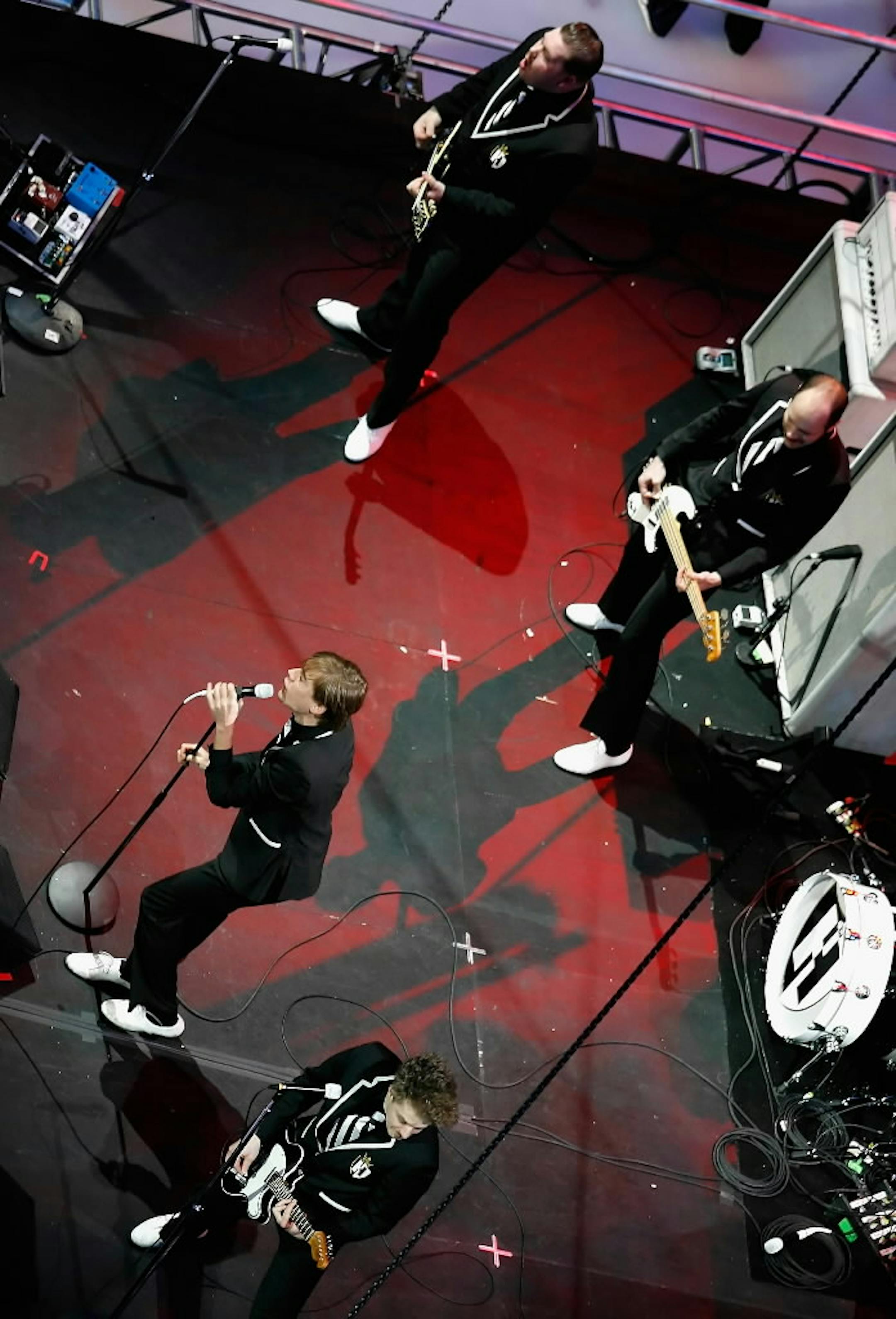 Singer Pelle Almqvist of The Hives perform before the Eastern and Western Conference All-Stars play in the 56th NHL All-Star Game at Philips Arena on January 27, 2008 in Atlanta, Georgia.