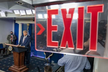 President Donald Trump makes a statement at the White House in Washington, on Thursday, Nov. 5, 2020. (Doug Mills/The New York Times)