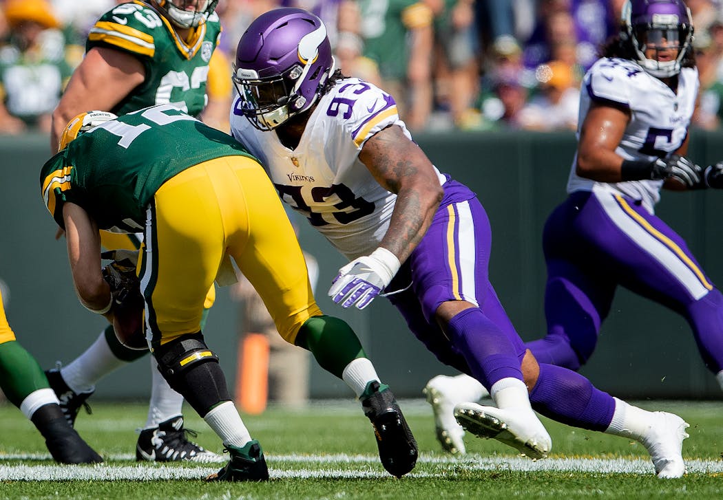 Sheldon Richardson sacked Aaron Rodgers in the first quarter.
