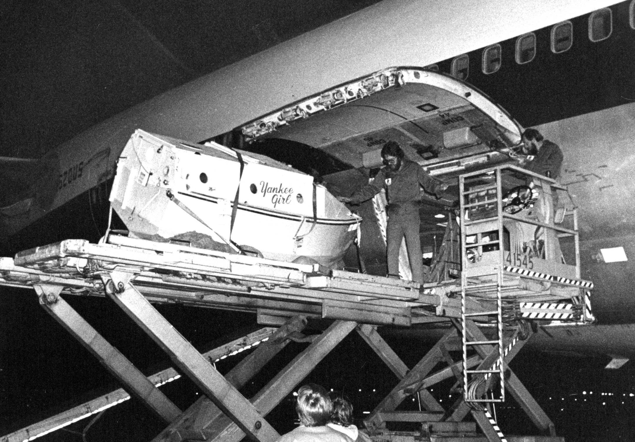 "Yankee Girl" beats Gerry Spiess home: The 10-foot boat that Spiess sailed across the Pacific and Atlantic oceans floated home from Australia on a wooden pallet in the belly of a Northwest Airlines plane that arrived Nov. 12, 1981, night at the Minneapolis-St. Paul International Airport.
