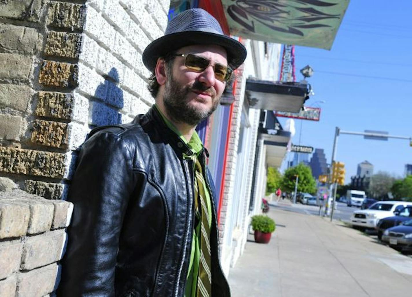 Adam Levy poses outside at the South By Southwest music festival in Austin, Texas on March 19, 2009.